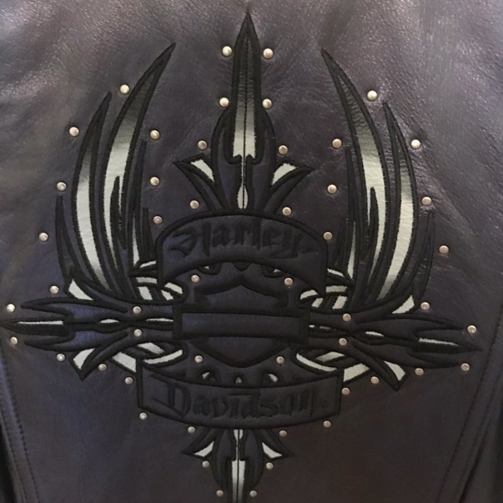 Women's Harley Davidson Leather Jacket Dark Purple​​​​​​​​ - Picture 4 of 9